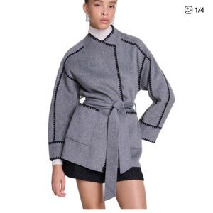 Maje Double-Face Wool Wrap Coat